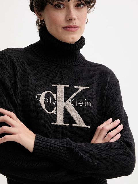 Calvin Klein Jeans sweter damski kolor czarny z golfem LV047D354G