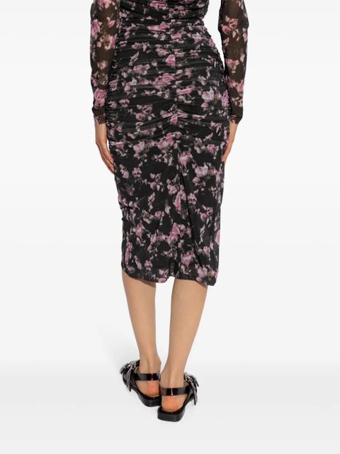 GANNI floral-print pencil skirt - Black