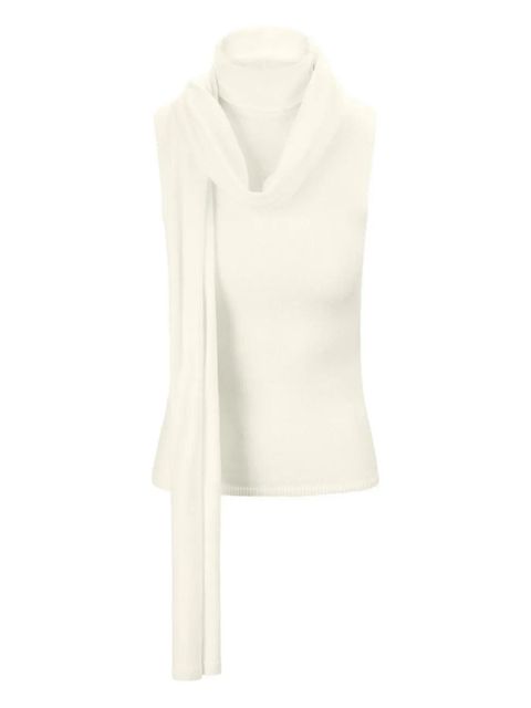 STAUD turtleneck scarf top - Neutrals - zdjęcie produktu nr 1