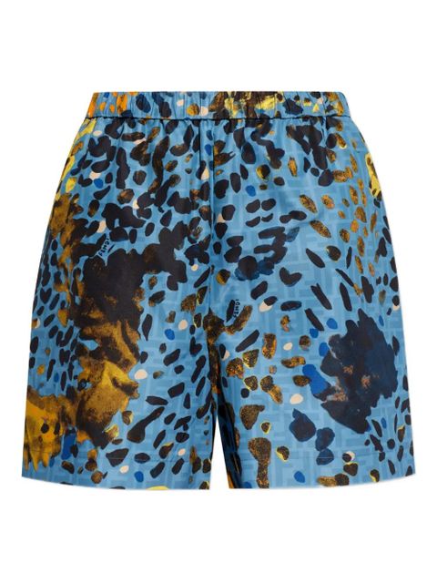 FENDI elasticated-waist print shorts - Blue - zdjęcie produktu nr 1