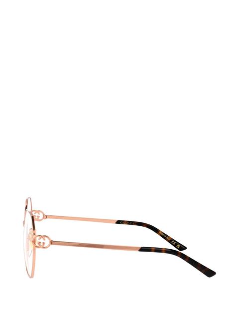 Gucci Eyewear geometric logo-embellished glasses - Pink