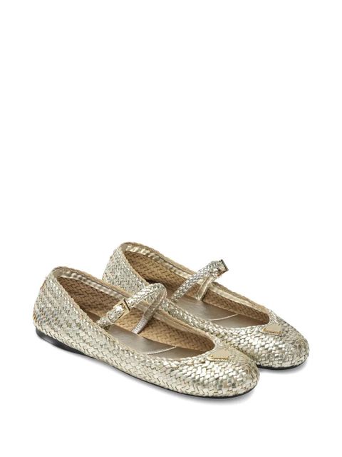 Prada woven ballet flats - Gold