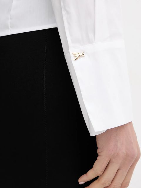 Patrizia Pepe koszula damska kolor biały slim z kołnierzykiem klasycznym 8C0789 A043