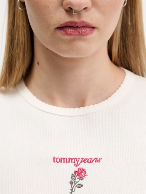 Tommy Jeans t-shirt damski kolor beżowy DW0DW21787