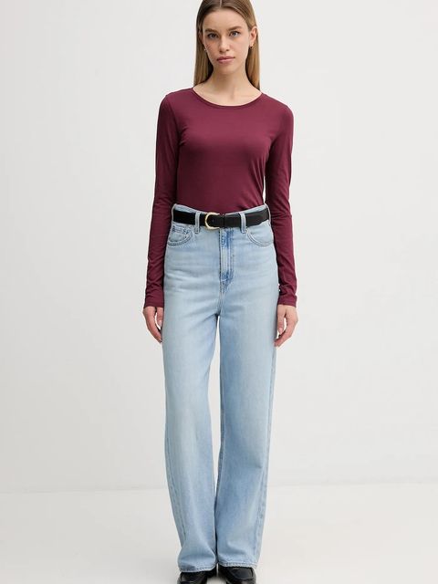 Sisley longsleeve damski kolor bordowy - zdjęcie produktu nr 2