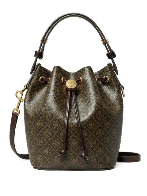 Tory Burch mini T Monogram bucket bag - Brown - zdjęcie produktu nr 1