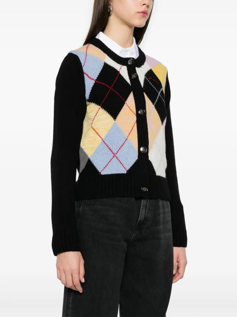 GANNI argyle cardigan - Black