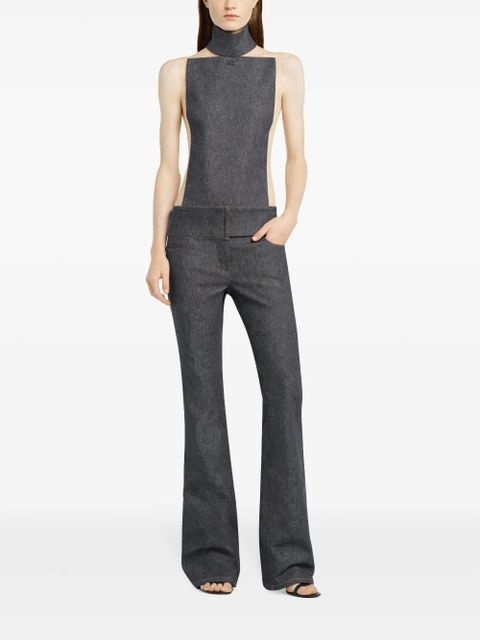 Courrèges belted bootcut jeans - Grey