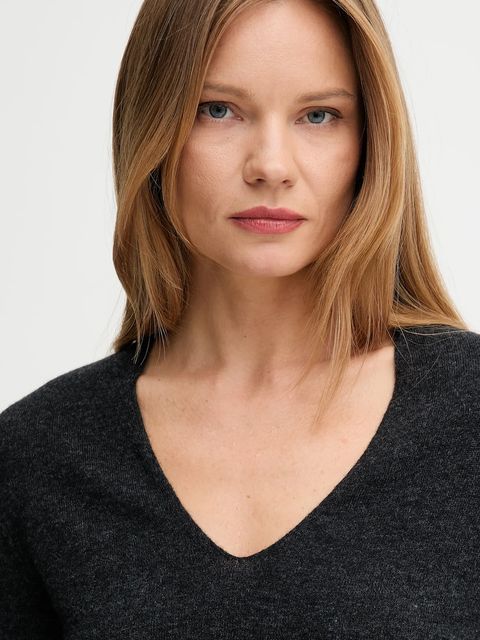 United Colors of Benetton sweter wełniany damski kolor szary lekki 1002D401Y - zdjęcie produktu nr 2