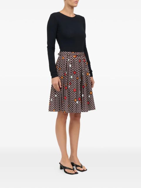 MM6 Maison Margiela floral-print midi skirt - Red