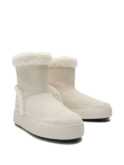Moon Boot shearling-trimmed suede boots - White - zdjęcie produktu nr 2