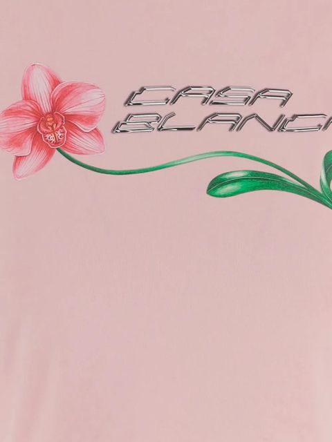 Casablanca logo-print cottonT-shirt - Pink