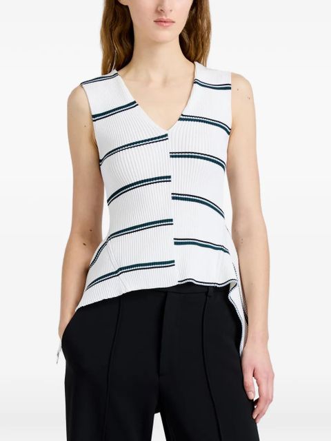 Proenza Schouler Eugenie striped ribbed knit top - White