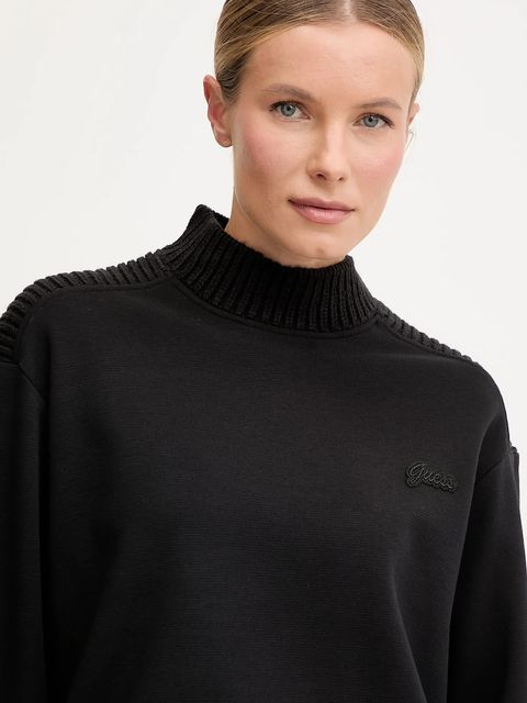 Guess bluza DORA damska kolor czarny gładka V5BQ13 K1981