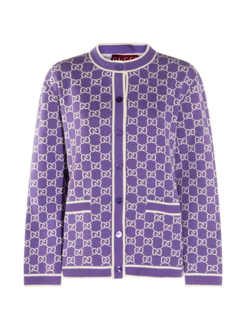 Gucci monogram pocket cotton cardigan - Purple - zdjęcie produktu nr 1
