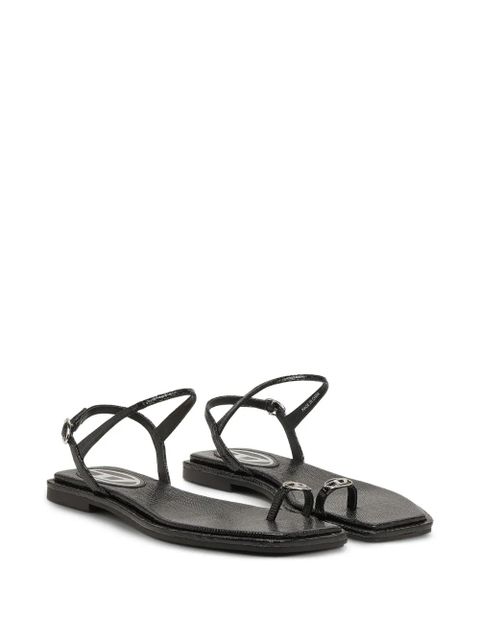 Diesel D-AMBER logo-detail flat sandals - Black