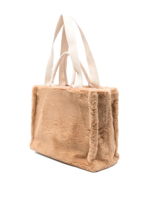 Marni logo-embroidered tote bag - Brown