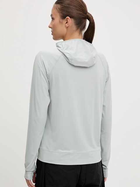 Helly Hansen bluza sportowa Shine Solen kolor szary z kapturem gładka 49576