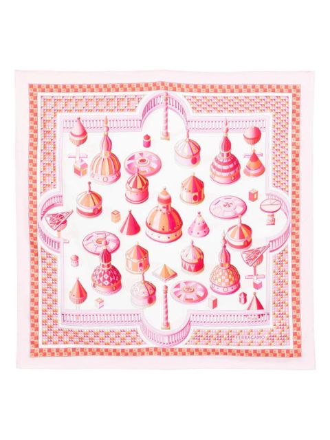 Ferragamo Nadir-print silk scarf - Pink - zdjęcie produktu nr 1