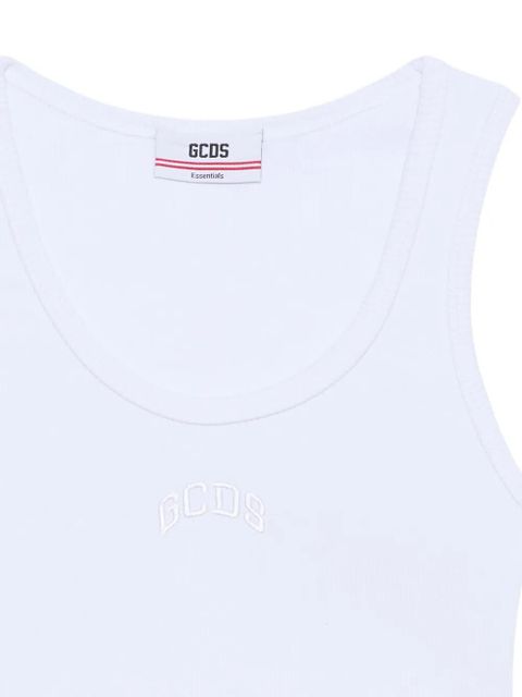 GCDS ribbed tank top - White