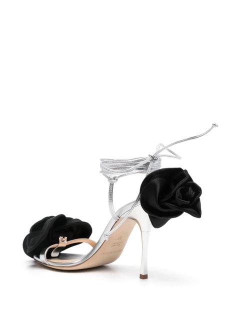 Magda Butrym 110mm floral-appliqué sandals - Silver