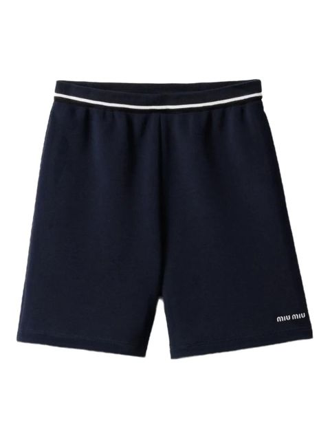 Miu Miu cotton-jersey short - Blue - zdjęcie produktu nr 1