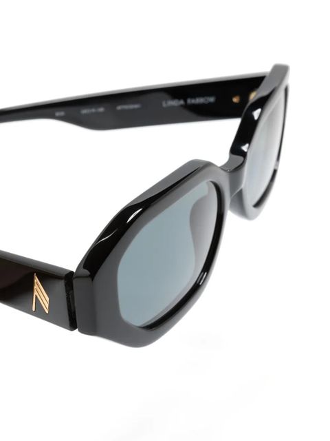 The Attico Irene hexagonal-frame sunglasses - Black