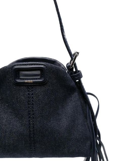 Maje Miss M denim micro bag - Blue