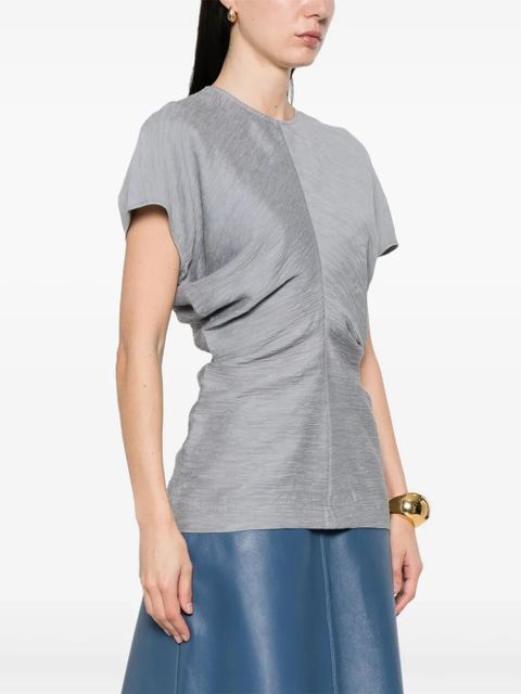 TOTEME slouch-waist crinkled top - Blue