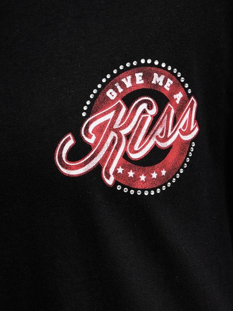 Guess t-shirt bawełniany damski kolor czarny W5BI22 I3Z14