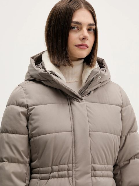 Hollister Co. kurtka kolor beżowy zimowa KI344-5028-400