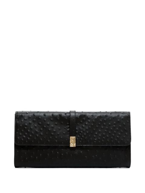 LouLou de Saison MOHINI ostrich-effect leather clutch bag - Black - zdjęcie produktu nr 1