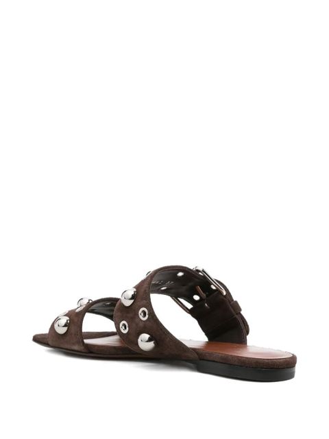 Valentino Garavani studded buckle flats - Brown