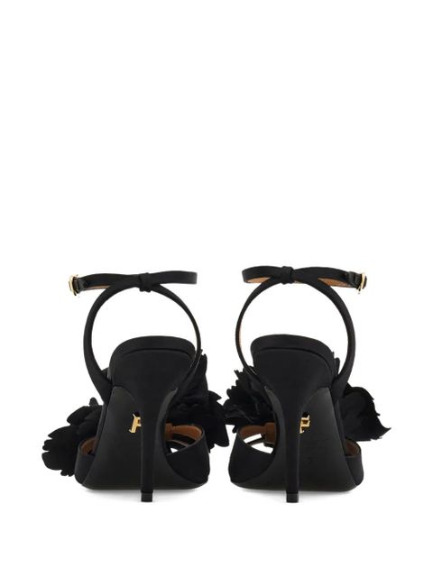 Ferragamo flower-embellished heeled sandals - Black - zdjęcie produktu nr 2
