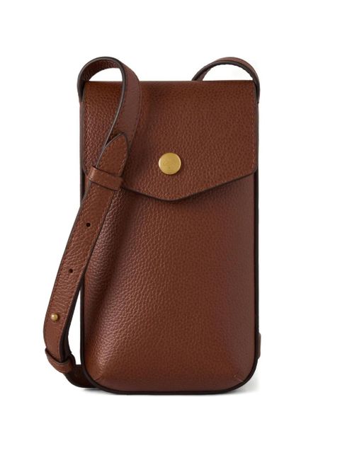Mulberry flap textured phone mini bag - Brown - zdjęcie produktu nr 1