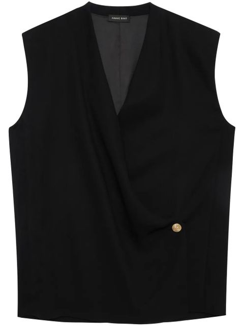 ANINE BING Venice wrap vest - Black - zdjęcie produktu nr 1