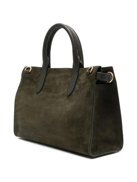 Burberry small Cotswolds suede tote bag - Green