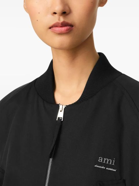 AMI Paris logo-lettering bomber jacket - Black