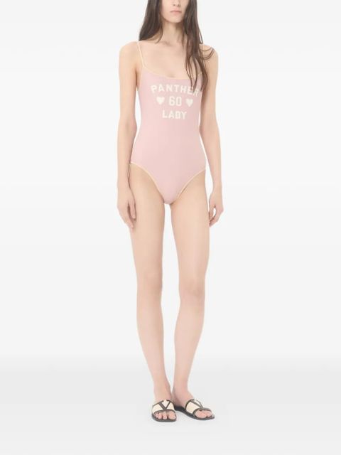 Valentino Garavani printed logo-detail swimsuit - Pink