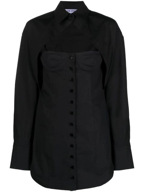 The Attico cut-out bustier shirtdress - Black - zdjęcie produktu nr 1