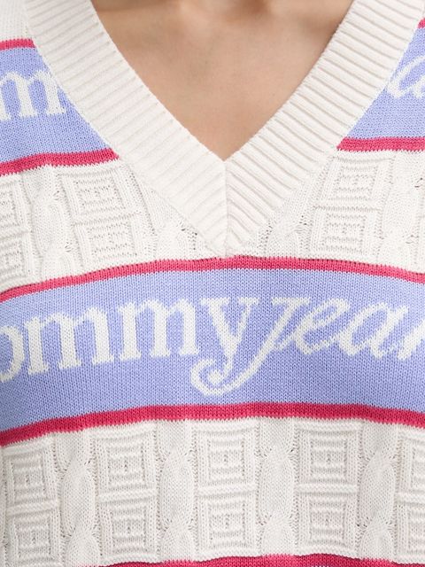 Tommy Jeans sweter bawełniany damski kolor beżowy DW0DW21682