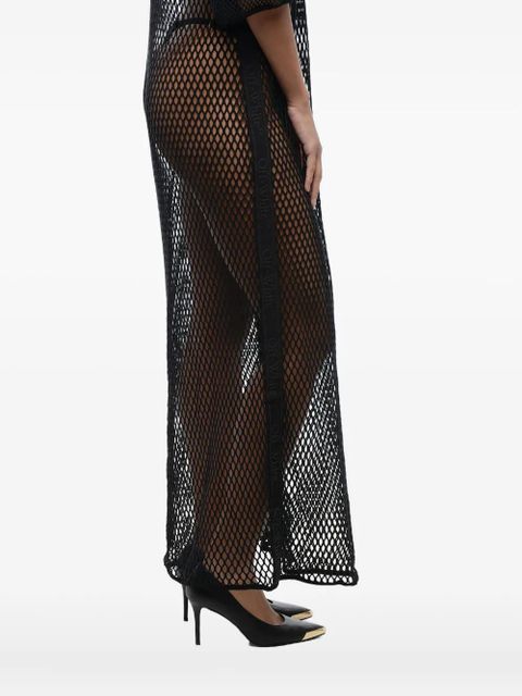 Off-White mesh logo-stripe maxi dress - Black