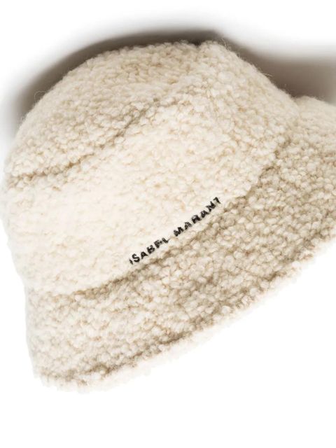 ISABEL MARANT Denji logo-embroidered bucket hat - White