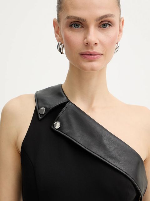 Karl Lagerfeld sukienka kolor czarny midi rozkloszowana B1W13002