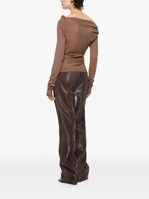 Paris Georgia Croissant long-sleeve knot-detail top - Brown