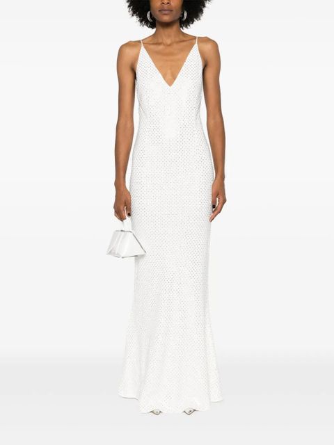 Alessandra Rich crystal embellished sleeveless dress - White - zdjęcie produktu nr 2