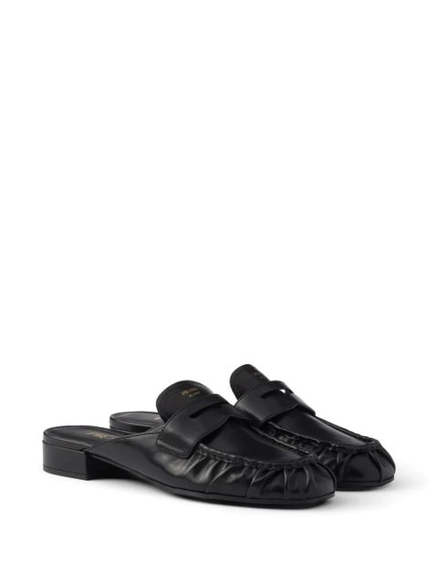 Prada leather mules - Black - zdjęcie produktu nr 2
