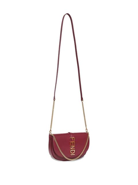 FENDI lettering flap tote bag - Red