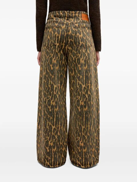 GANNI leopard-print jeans - Brown