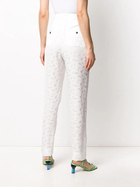 ISABEL MARANT tapered geometric print trousers - White